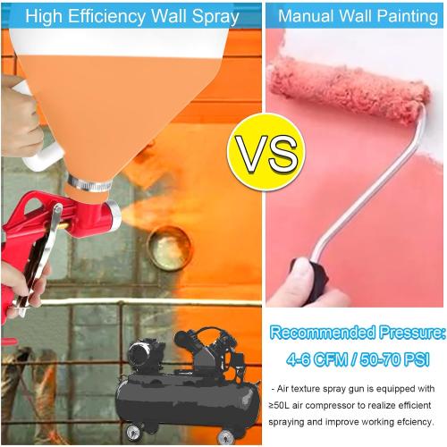Texture Drywall Sprayer,Air Hopper Spray Guns Paint with 1.5 Gallon Hopper Includes 3 Nozzles(4.0mm/6.0mm/8.0mm) Air Texture Gun for Walls,Ceiling,Stucco Mud,Knockdow,Spray Gun