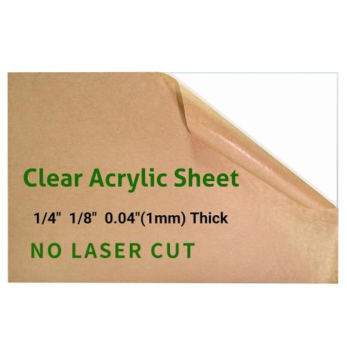 1 Pieces 24 x 36” Clear Acrylic Sheet Plexiglass - 1/4” (6mm) Thick, Use for Craft Projects, Signs, DIY Projects and More; Cut with Saw or Hand Tools, No Laser Cut