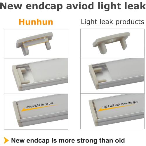 hunhun 20-Pack 3.3ft/1Meter U Shape LED Aluminum Channel System with Milky Cover, End Caps and Mounting Clips, Aluminum Profile for LED Strip Light Installations, Very Easy Installation