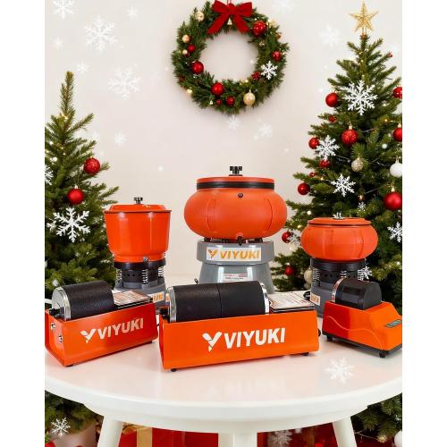 Professional Rock Tumbler Kit - Double Drum 6LB Lapidary Polisher for Adults (Double Barrel), Includes Rough Gemstones, 8 Polishing Grits, Jewelry, Learning Guide, Great Stem Science Kit