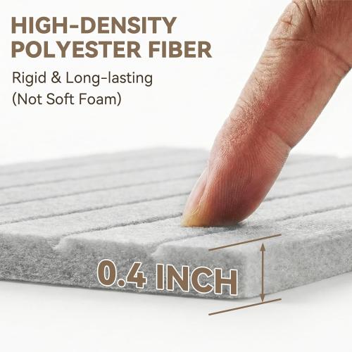 10Pack Large Acoustic Panels, 48x24x0.4 inch Sound Proof Panels for Walls, Self-Adhesive Sound Dampening Wall Panels, Noise Absorbing Decorative Wall Panels, Wall Noise Blocker for Home Studio (Grey)