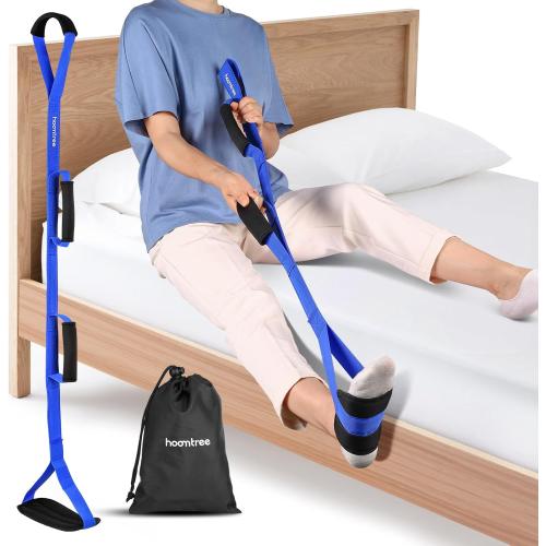 39 Inch Long Leg Lifter Strap with Padded Handgrips and Foot Loop,Rigid Leg Lifter Hip&Knee Replacement Surgery Recovery Kit,Mobility Aids Tool Foot Lifter Easily Get in and Out of Bed,Car,Wheelchair