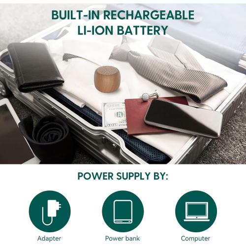 Babelio White Noise Sound Machine for Adults Kids Baby, Mini, 15 Non-looping Sounds, Timer, Memory Function, Easy to Pocket and Travel Wood 2 Pack