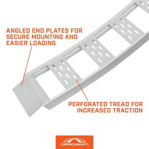Aluminum Fixed S-Curve Ramp with Treads (2pk) – Easily and Safely Load and Unload Your Light Equipment, Lawn Tractors, ATVs and More, 12” W x 90”