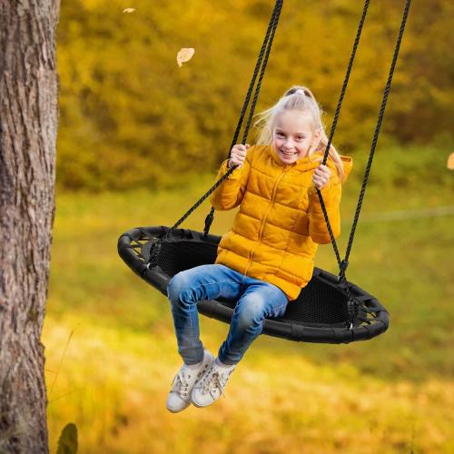 Sorbus Saucer Tree Swing -Kids Outdoor Disc Round Swing - 40 Heavy Duty 220lbs Seat- Easy Install Flying Saucer Web CircleSwing- Perfect for Gift,Playground, Birthday, Xmas, Indoor Outdoor TireSwing
