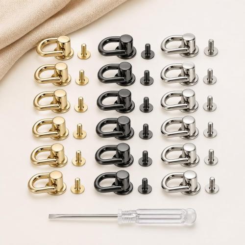 18 Sets Screw-In D Rings for Purse Making with Screwdriver