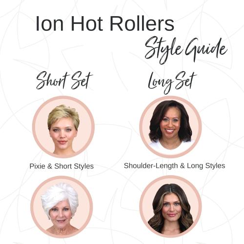 CALISTA Ion Hot Rollers for Short Hair | Hair Roller Clips Included | Heats to 230°F | Dual Voltage | Add Hands-Free Curls, Waves, and Volume (Pink Verbena, Short - 12)
