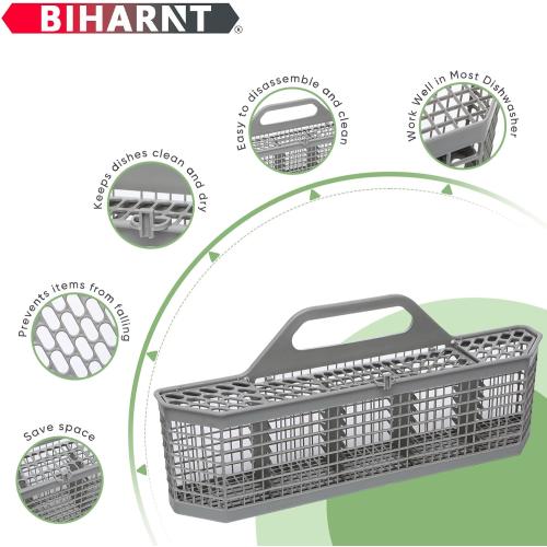 WD28X10128 Universal Dishwasher Utensil Silverware Cutlery Basket Compatible with GE Whirlpool Kenmore Maytag Frigidaire KitchenAid Samsung LG Dishwasher,Part No.WD28X10127, WD28X10131