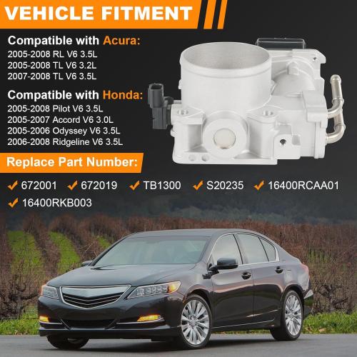 Electronic Throttle Body Compatible with 2005-2008 Acura RL TL Honda Pilot Accord Odyssey Ridgeline Replace# 672001, 672019