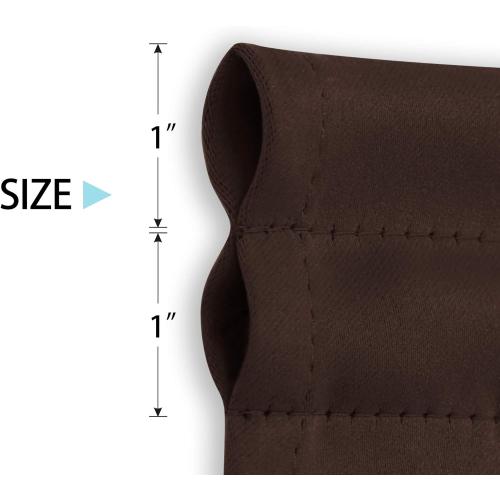 Deconovo Blackout Door Curtain for Glass Doors & Sidelights, Thermal Insulated Privacy Panel with Dual Rod Pockets & Adjustable Tieback, Machine‑Washable Curtain (54W x 72L, Dark Brown, 1 Panel)