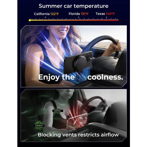 LISEN for Qi2.2 25W MagSafe Car Mount Charger, [Stable & Fast Charging] Magnetic Wireless Car Charger, Car Phone Holder Charger Car Accessories Fits iPhone 17 Pro Max Air 16/15/14/13/ Galaxy S26 Ultra