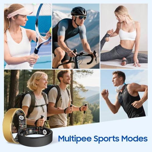 Smart Health Ring, Featuring Stress and Sleep Monitoring Functions, Compatible with iOS and Android, Waterproof Fitness Tracker for Women & Men, No Subscription Fee. (Silver, 9)