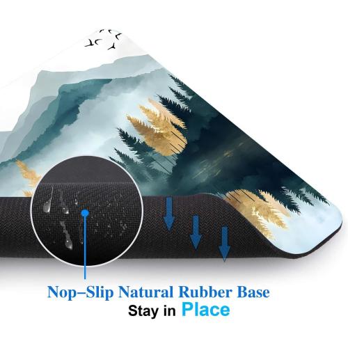 Aesthetics Misty Forest Mountain Mouse Pads for Desk, Portable Wireless Computer Mouse pad Small Design with Women, Non-Slip Rubber Base Laptop Mousepad 9.5 x 7.9 Smooth Surface for Office & Travel
