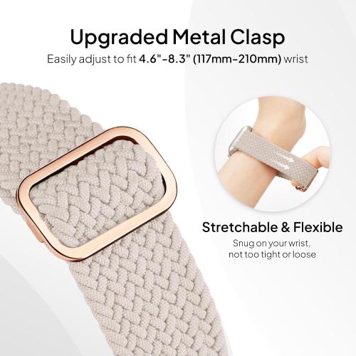 4 Pack Braided Stretchy Band Compatible with Apple Watch Bands Women Men