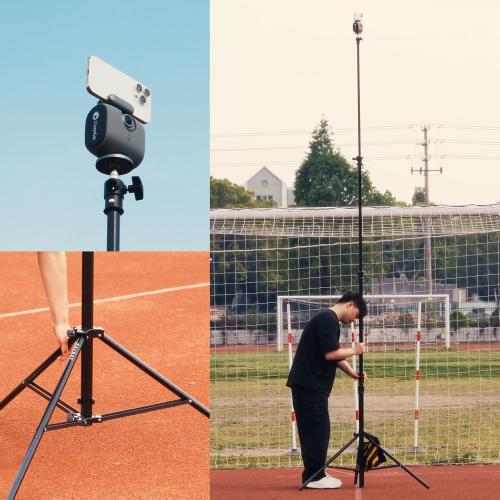 【16' Heavy Duty】 RAUBAY Extreme Tall Video Camera Sports Tripod Stand Air-Cushioned Telescoping Aluminium Alloy Light Stand with 1/4& 3/8 Screw Adapter, Professional Sky High Tripod - TT480 Black…