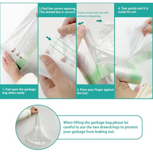 100 Pack Potty Chair Liners Disposable,Drawstring Training Toilet Seat Liner Bags Cleaning Bag for Kids Toddlers Outdoors Travel
