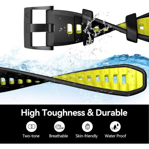 Compatible with Garmin Fenix 8 47mm/Fenix 7/Fenix E Band, 22mm Easy-fit Sport Silicone Strap for Fenix 7 Pro/Fenix 5/Fenix 5 Plus/Fenix 6/Fenix 6 Pro/Forerunner 945/935 Smartwatches