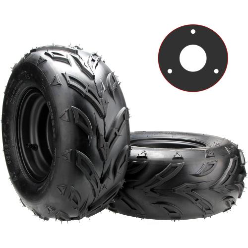 16x8-7 ATV Wheels, 3 lug 16x8-7 Tubeless Tires for Kazuma Quad ATV Go Kart UTV 125cc 150cc Off Road Tyres 3 Holes Rim set of 2