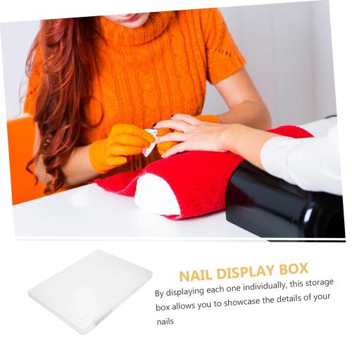 Didiseaon Press Nail Organizer Storage Box Large Capacity Transparent Nail Art Display Case Dustproof Collection and Showing Box for Salon and DIY Enthusiasts