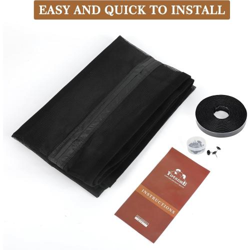 Yotache Reversible Left/Right Opening Magnetic Screen Door Fits Door Size 32 x 80, Screen Size 34 x 81, Removable Upgraded Polyester Screen Mesh with Strong Magnets for Front/Back Patio Door, Black