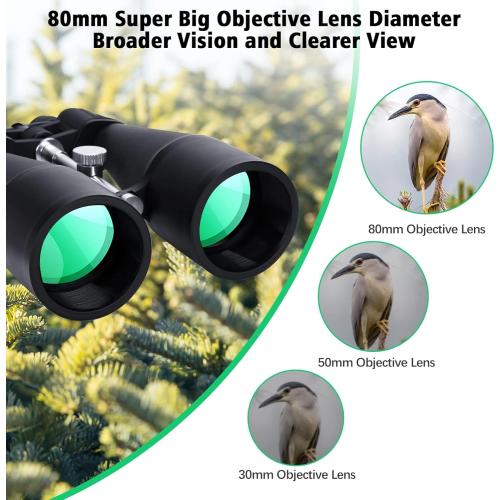 30-260X80 High Power Binoculars for Adults, Outdoor Long Range Binoculars for Birdwatching Hunting Stargazing Travel with Tripod Adapter and Carrying Case (Black, 30-260X80)