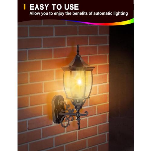 UNILAMP Dusk to Dawn Light Bulbs, Outdoor Candelabra Light Bulbs, 5W Equivalent 40W, 2700K Soft White, 500LM, Edison Vintage Filament E12 Base, Photocell Sensor for Sconces Porch Patio Garage, 6 Pack