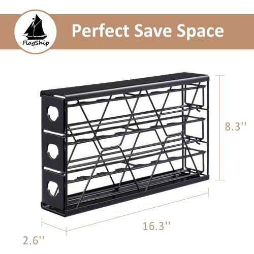 FlagShip K Cup Holder Drawer 3 Tier Coffee Pod Holder for K Pod Save Space Countertop Kitchen (24 Pods Capacity)
