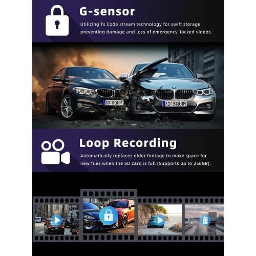 Dash Cam Front and Rear, 4k 1080P Dual Dash Camera for Cars