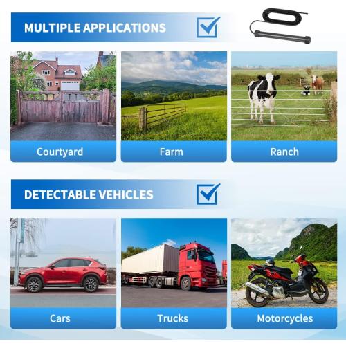 TOPENS TEW3 Vehicle Exit Sensor Kit Wired Driveway Gate Exit Wand Car Detector with 50 ft. Cable Range Adjustment for Automatic Gate Opener System Hands Free Sensor Probe Device Work with Mighty Mule