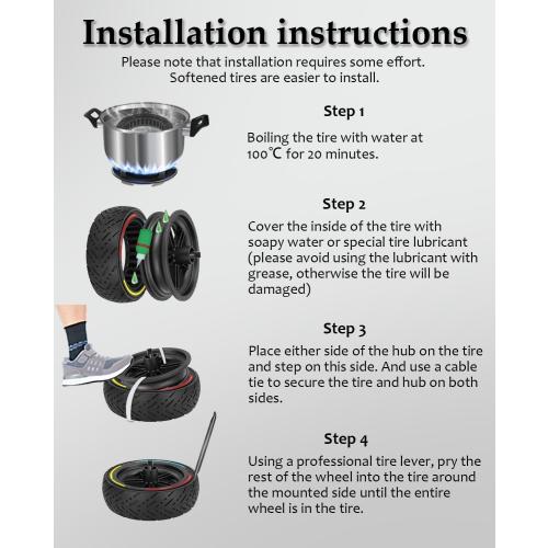 8.5x2.5 Inch Solid Scooter Tire Replacement for Dualtron Mini & Speedway Leger/Pro Electric Scooter Front/Rear Wheel, 8.5 x3 8 1/2 x2.5 Highway solid tire, Anti-slip & Explosion-proof