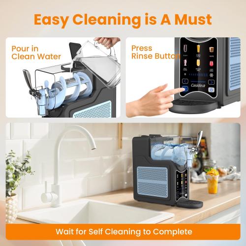 6 in 1 Slushie Machine for Home, No Ice Needed Slushy Machine 88oz Frozen Drink Maker, Bigger Tank, Auto Clean, Easy to Make Slush, Juice, Frappe, Milk Shake, Cold Drink and Cocktail