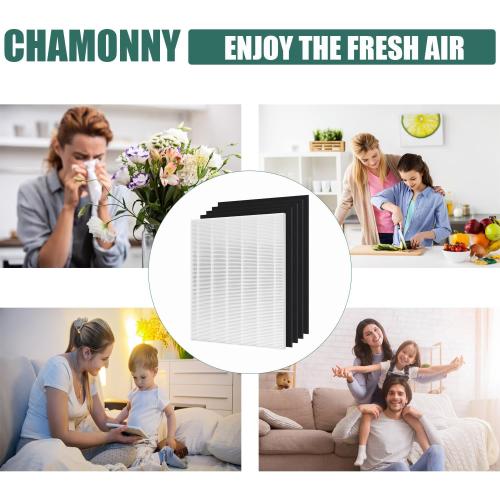 D480 True HEPA Replacement Filter D4, Compatible with WIN-IX D480 Air Purifier, Compare to WIN-IX D4 Filter, Item Number 1712-0100-00, 2 H13 True HEPA Filters   8 Activated Carbon Pre-Filters