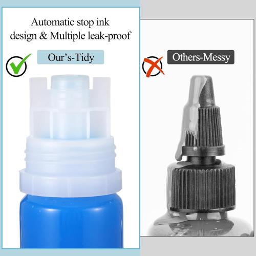 Zubebe 12 Pieces 70ml Empty 502 Ink Refill Bottles Universal Empty Ink Bottles