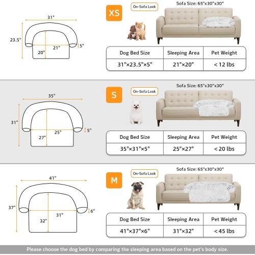 Calming Dog Bed Fluffy Plush Dog Mat for Furniture Protector with Removable Washable Cover for Large Medium Small Dogs and Cats (Small), Light Grey)