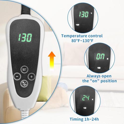 Large Dog Heating Pad  with Smart Thermostat Switch and Power Line Protection Tube,Obtained MET and UL Dual Certification,Waterproof Pet Pad, Suitable for Dogs of All Ages-Blue