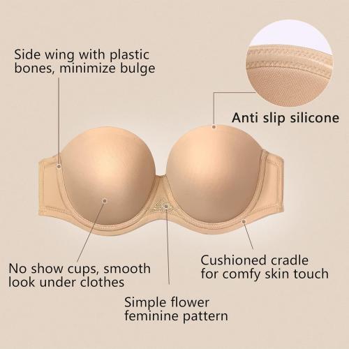 DotVol Women's Multiway Strapless Bra Full Figure Underwire Contour Beauty Back Plus Size Bra
