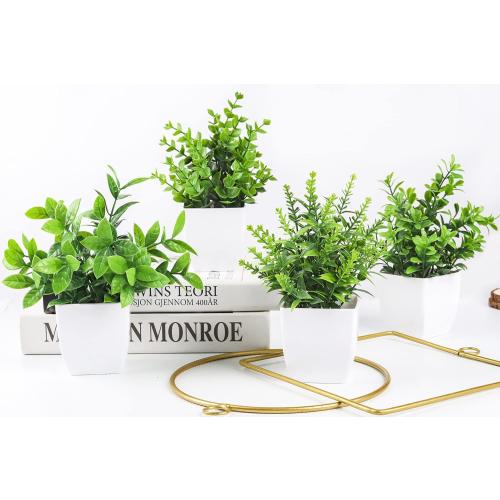 Der Rose 4 Pack Fake Plants, Greenery Potted Plants for Home Decor Indoor