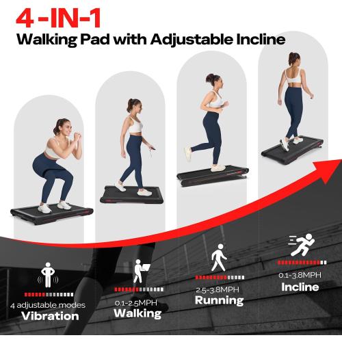 Sperax Walking Vibration Pad with APP, 3 in 1 Under Desk Treadmill, 2.5HP Low Noise Walking Treadmill Pad with Remote Control,Portable Treadmills for Home Office