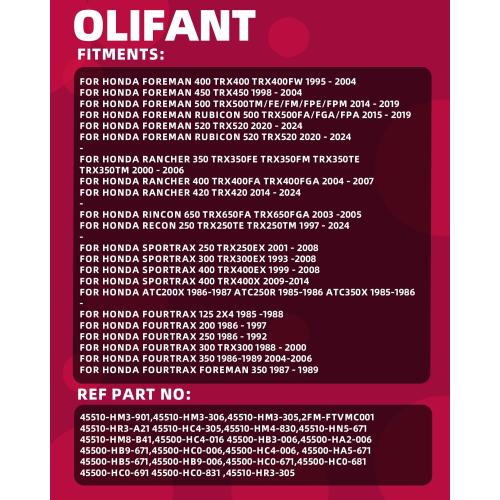 OLIFANT Brake Master Cylinder Handle for Honda TRX 250 300 350 400 450 Foreman 500 Rubicon FourTrax 300 Rancher 350 420 Recon 250 Rincon Sportrax 7/8 ATV Hydraulic Brake Lever