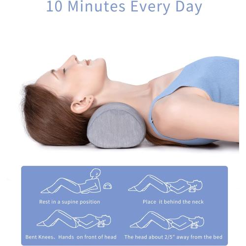 Bespilow Small Neck Roll Pillow,Say Goodbye to Neck Pain, Cervical Memory Foam Pillow for Tension Muscle Relief, Contour Support, Shoulder Pain Relaxer with Breathable Pillowcase, Odorless