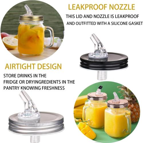 Mason Jar Pour Spouts. free flow Mason Jar Pour Spouts, mason jar for spout regular mouth size 70mm dispenser germination cover. Suitable for any liquid. LeakProof 2Pack   4 Black Lid Caps (2 Pack