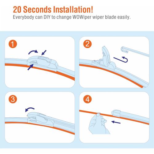 OEM 1818 Silicone Wiper Blade Replacement for Ford Ranger 2011-1999 Commander 10-06/Chevrolet HHR 2011-2006 Superior All-Seasons Windshield Wiper Blade(Set of 2)