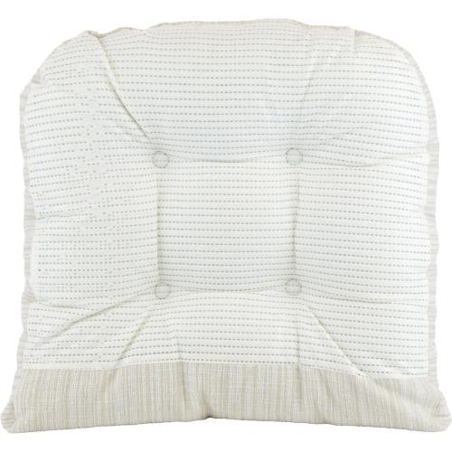 Klear Vu Gripper Overstuffed Universal Non-Slip Dining Chair Cushions for Kitchen Decor or Office Use, U-Shaped Skid-Proof Seat Pad, 17x17 Inches, 2 Count (Pack of 1), Chenille Cream