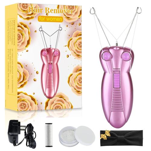 WAYCOM Ladies Facial Hair Remover Electric Women's Beauty Epilator Facial Threading Hair Removal Shaver Face Massager Pull Faces Delicate Device Depilation -Birthday Christmas Day Present(Purple)