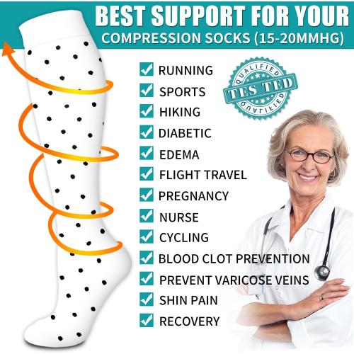 Size s/m BLUEENJOY Copper Compression Socks for Women & Men (6 pairs) - Best Support for Nurses, Running, Hiking, Recovery