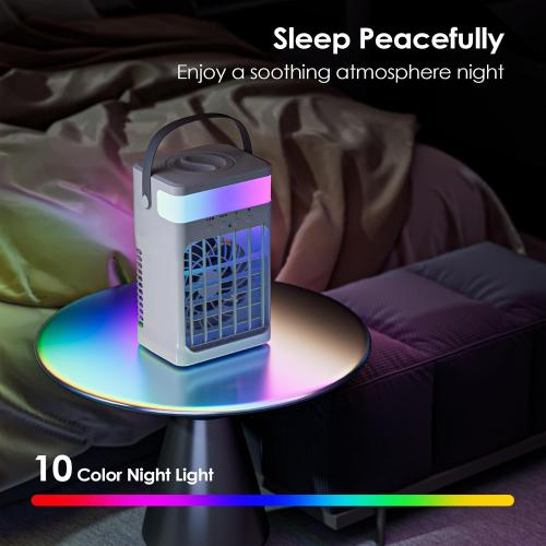 White Portable Air Conditioner,Cooling Fan with 3 Speeds & 3 Modes,1500ML Mini Air Conditioner with Remote, Air Conditioner Fan,Night Light,Evaporative Air Cooler for Home/Office