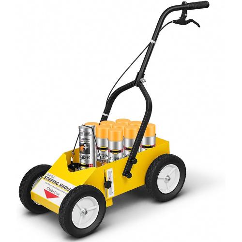 2395000 Heavy Duty High-Performance Striping Line Marking Machine, Parking Lot Striping Machine, Compatible with Professional Inverted Striping Spray Paint, 9.8 x 13 x 28.3, Yellow‼️needs heavy cleaning and missing piece‼️
