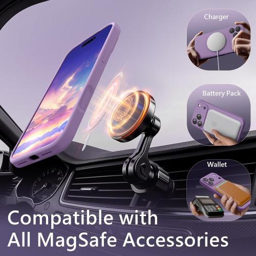 FireNova Magnetic for iPhone 17 Pro Max Case, Compatible with MagSafe, [Integrated Silicone Camera Control Button] [Camera Protection] Anti-Scratch Microfiber Lining Phone Case, 6.9, Light Purple
