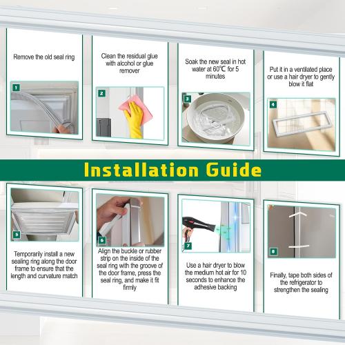 UPGRADED 241786005 241786013 Refrigerator Door Gasket Replacement Compatible with Frigidaire, Kenmore, Crosley Refrigerator Fresh Food Door Seal, Replaces Part Number 241786009 241786001