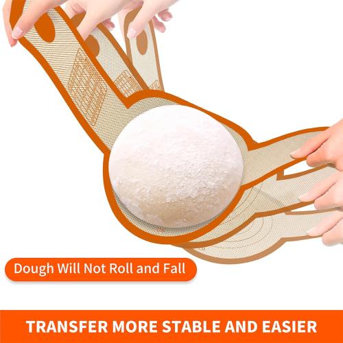 Silicone Bread Sling for Dutch Oven Liner, Non Stick 2 PCS, Easy Clean Reusable Silicone Baking Mat with Long Handles, Easy to Transfer Sourdough Bread, Orange